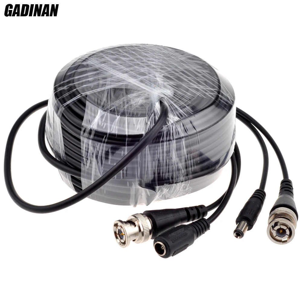 

GADINAN BNC Cable 5M/10M/15M/20M/30M/40M/50M Optional CCTV Cable Video Output DC Plug Cable for AHD/Analog BNC System DVR Kit