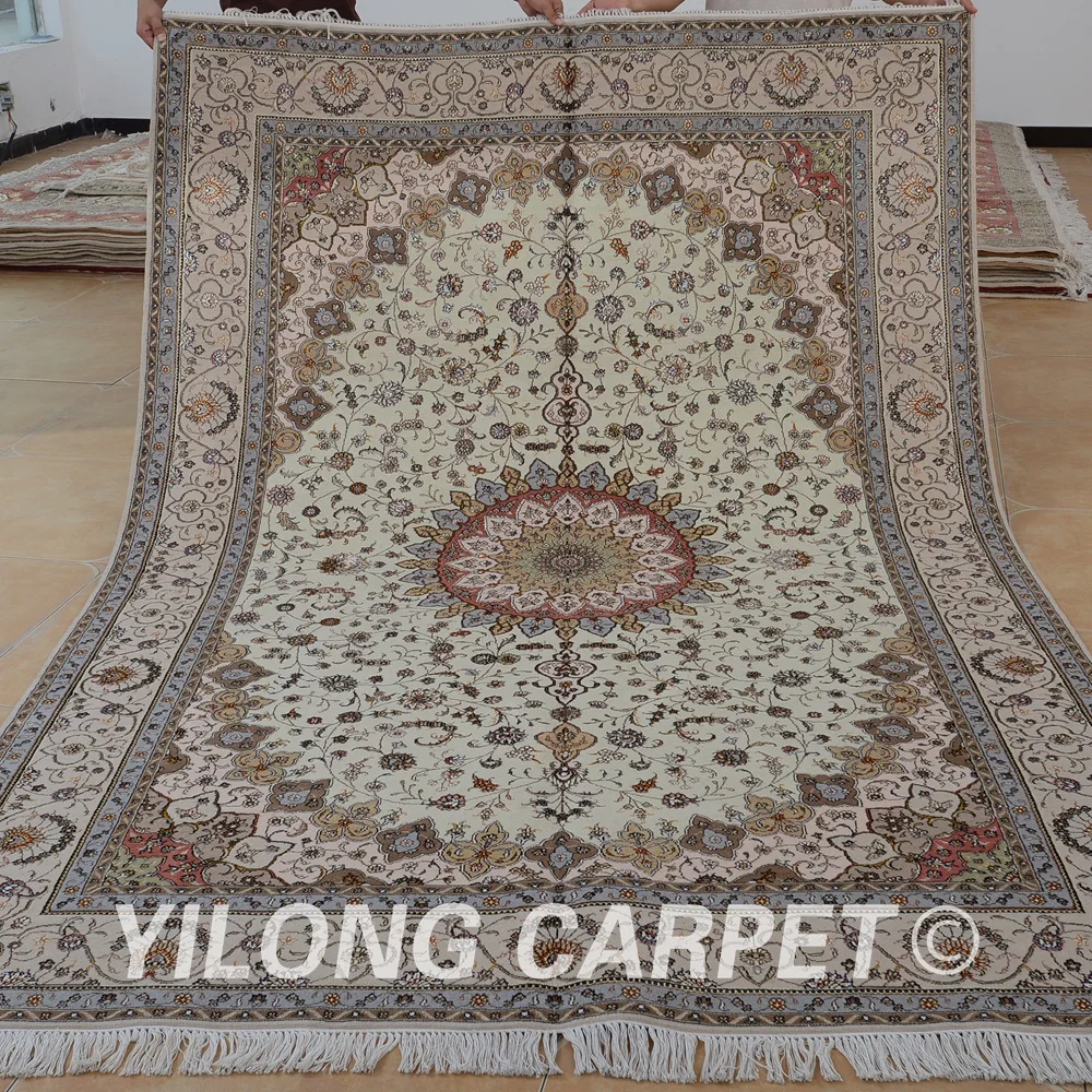 

Yilong 6'x9' Oriental wool hand made carpet exquisite 100% wool handmade rugs (1403)