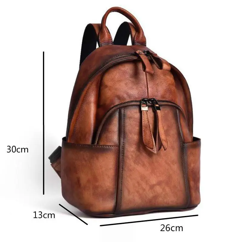 Imagem -06 - Johnature-mochila Retrô de Couro Genuíno para Mulheres Couro Real Grande Capacidade Bolsa de Lazer Mochilas de Viagem Artesanais Novo 2023 2024