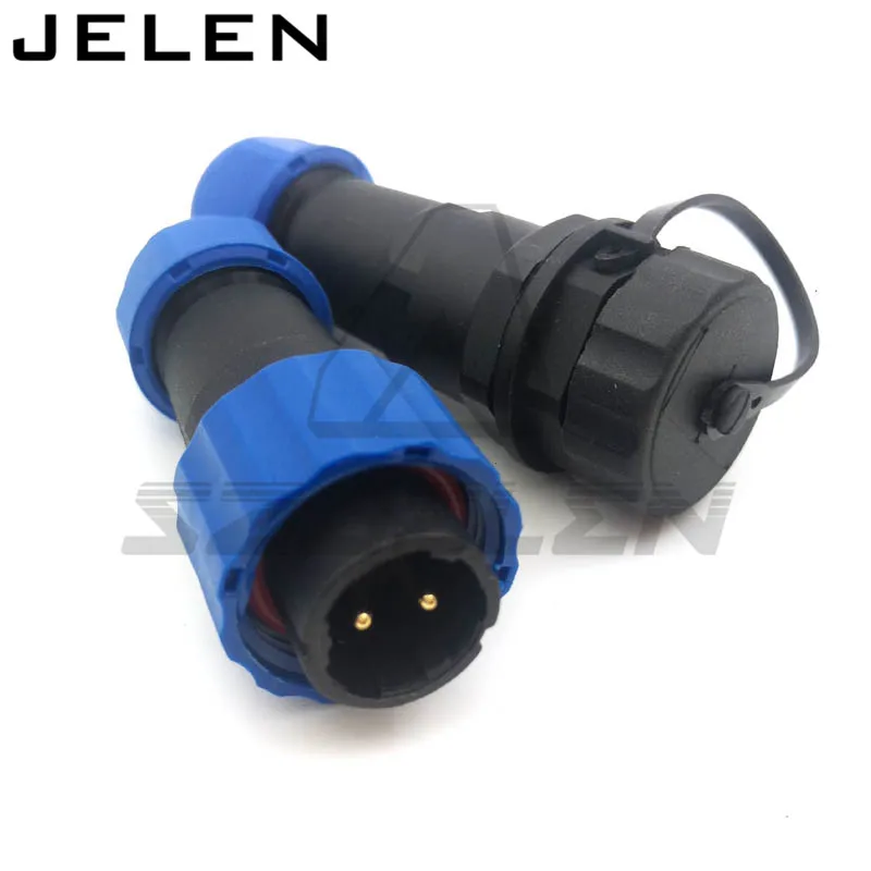 SD16 2 pin Waterproof Connector IP68, LED panel mount connectors,automotive connectors, IP67 Rated current 10A