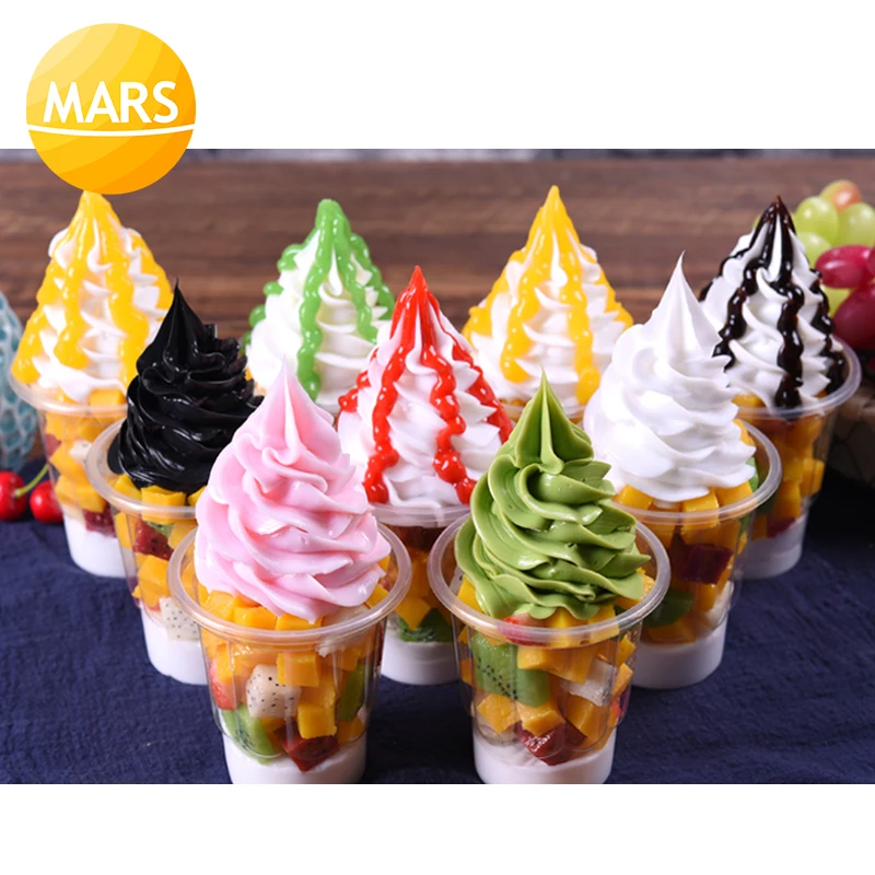 Simulation Sundae Ice Cream Sample Fruit Sundae Model Fake Ice Cream Sundae Props For Window Display