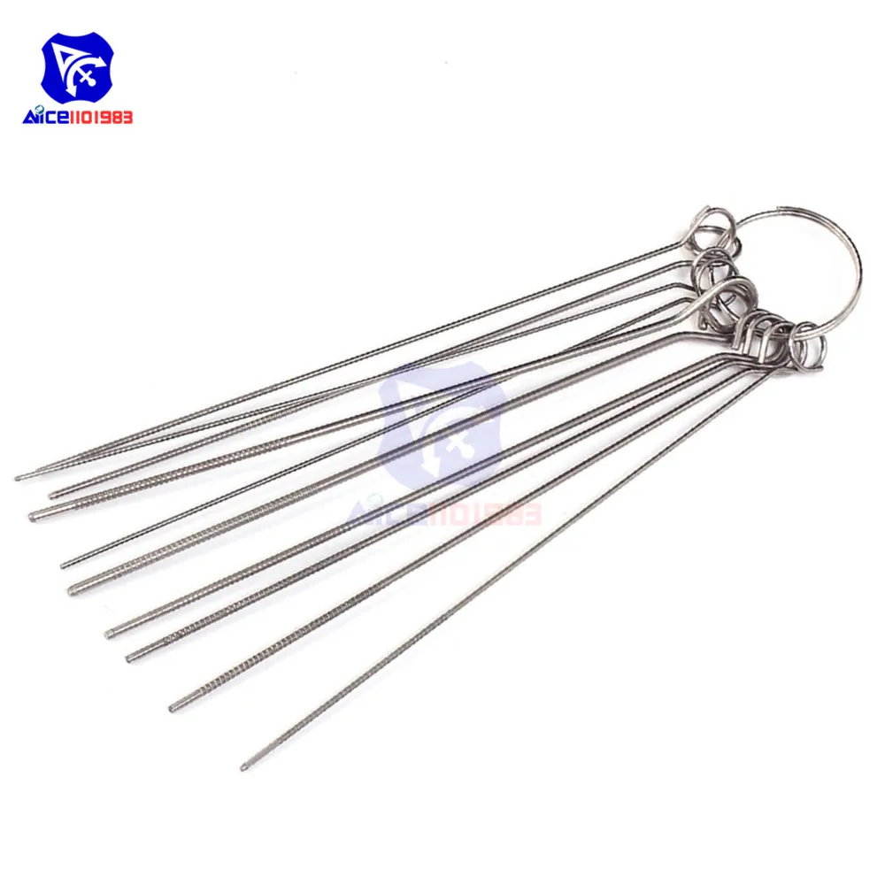 diymore 10 Kinds Stainless Steel Needle Set PCB Electronic Circuit Through Hole Needle Repair Tool 80mm 0.7-1.3mm