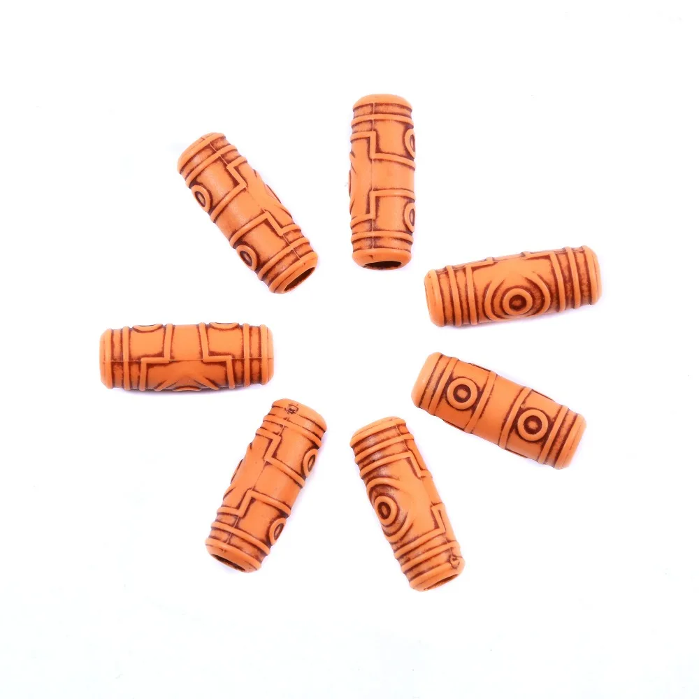 12Pcs-24Pcs Hair Braid Dread Dreadlock Beads Cuffs Clips Wooden Color Approx 5.9mm Inner Hole