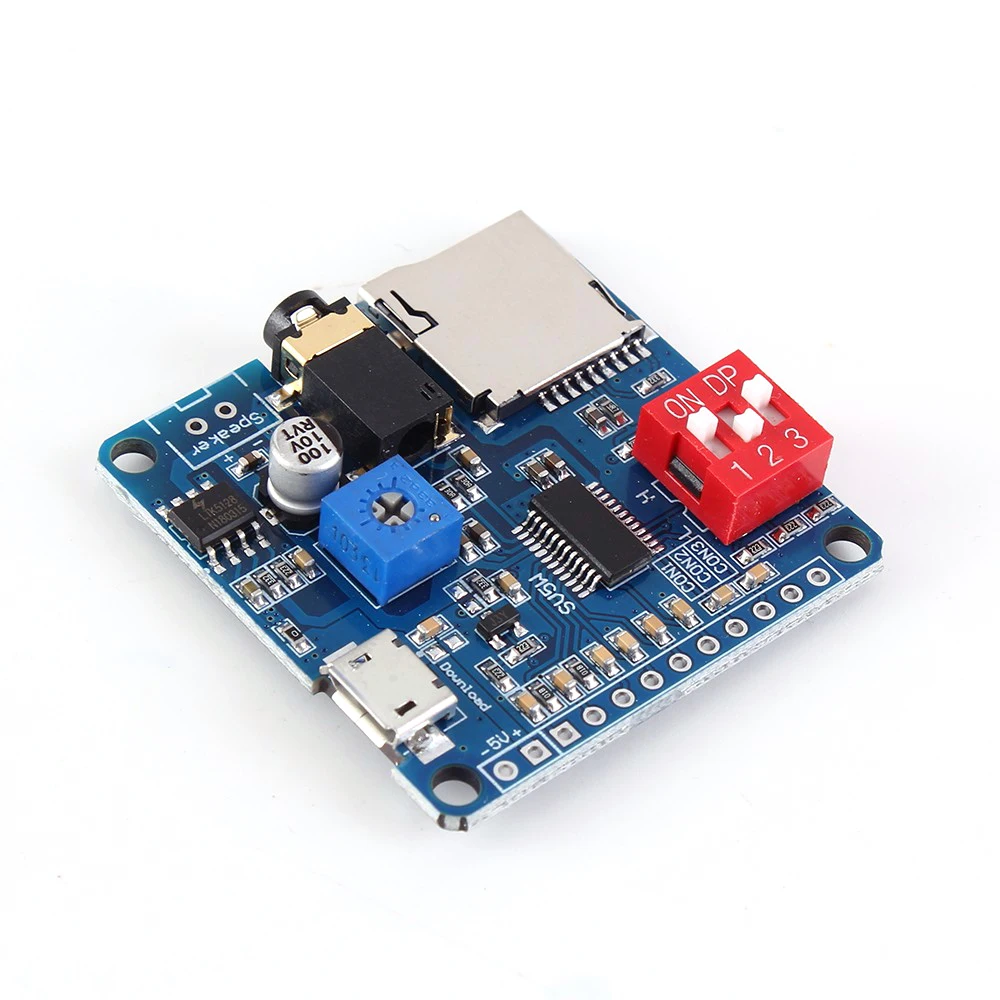 MP3 Music Decoder Voice Playback Player 5W Class D Amplifier Module UART I/O Trigger Support 32G TF Card U Disk Music Playing