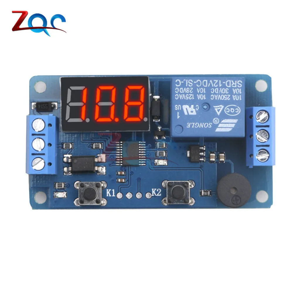 DC 5V/12V LED Digital Display Home Automation Delay Relay Trigger Time Circuit Timer Control Cycle Adjustable Switch Module