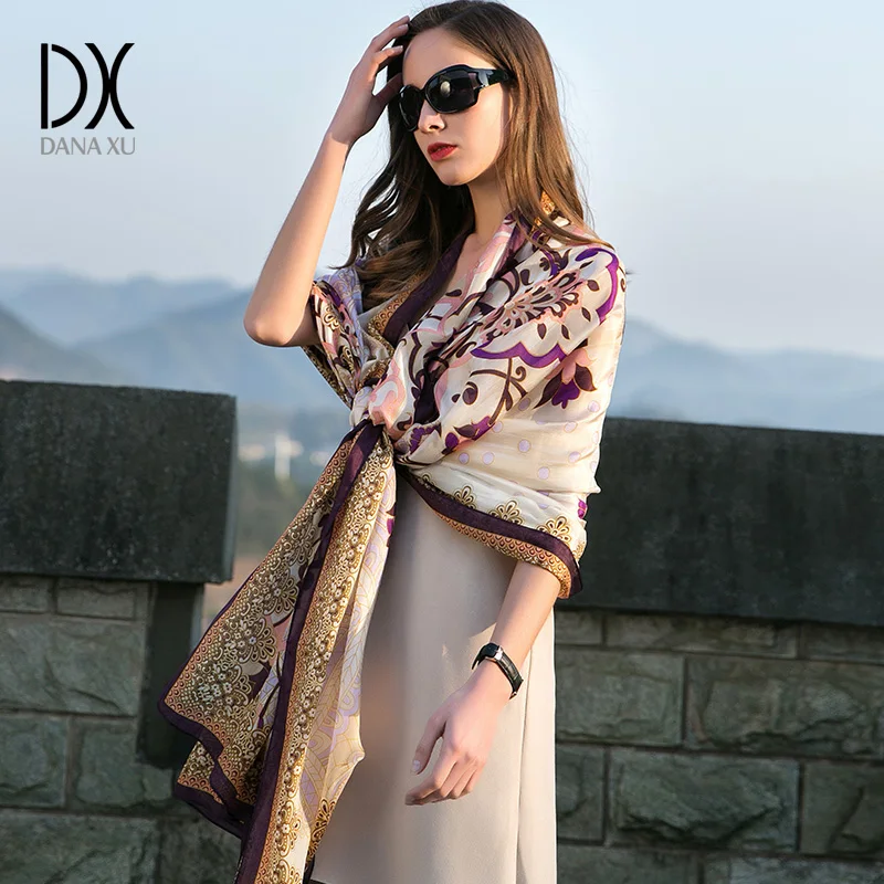New Silk Luxury Brand Bandana Scarf Women Fashion Designer Shawls And Scarves Hijab Foulard Femme Pashmina 2017