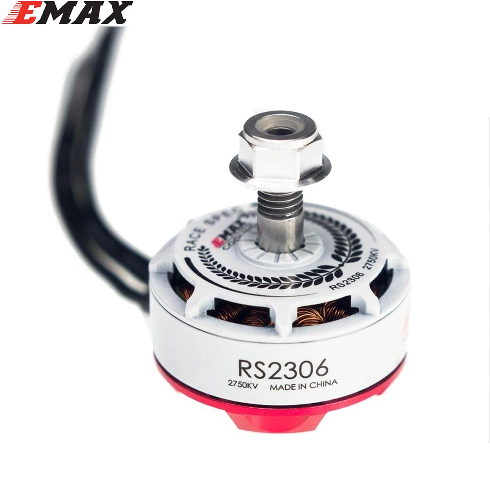 Emax มอเตอร์แปรงสำหรับคอปเตอร์สี่ใบพัดบังคับวิทยุ FPV รุ่น RS2306 2400KV /2750KV สีขาว