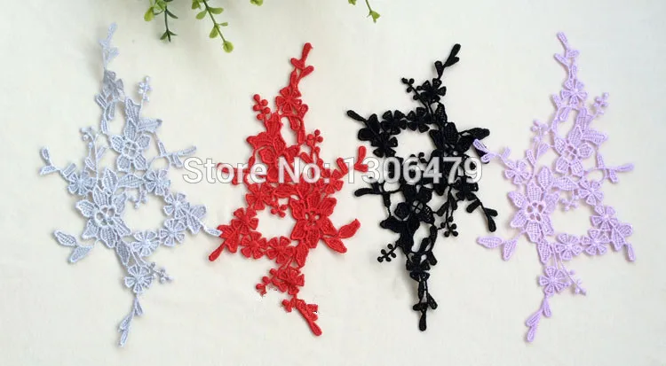 Water Soluble Lace Fabric Decoration, DIY Patch Applique, Bride Hair Accessory, Veil Wedding Shoes Lace Trim, RS1173, 20 PCs/Lot