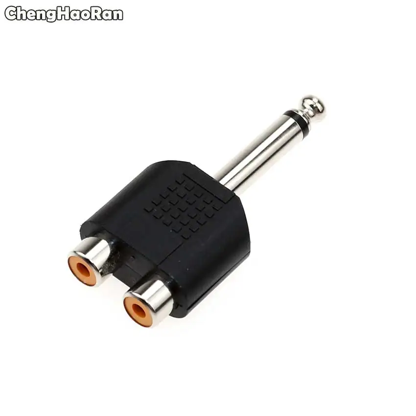 ChengHaoRan Audio Adapter 6.35mm 1/4" Male Mono/Dual Plug To RCA Female Jack Audio Adapter Connector TS For Home KTV Use