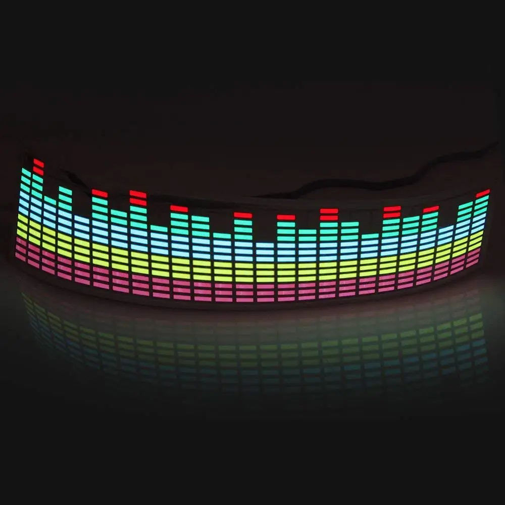 Car RGB LED Music Rhythm Flash Light Sound Activated Sensor Equalizer Rear Windshield Sticker Styling Neon Lamp