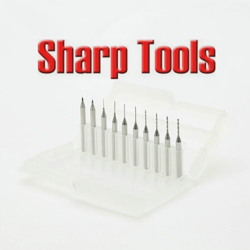 SHARP 0.1-1.0mm Mini CNC PCB Bits Drill Milling Cutters Tungsten Carbide Router Tool