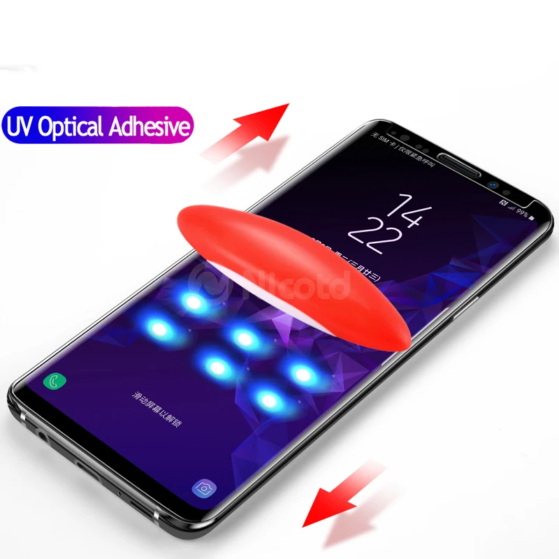 Nicotd UV Tempered Glass For Samsung Note 9 8 S9 S8 S10 5D Full Liquid Glue Screen Protector For Samsung Galaxy Note 8 S8 S9Plus