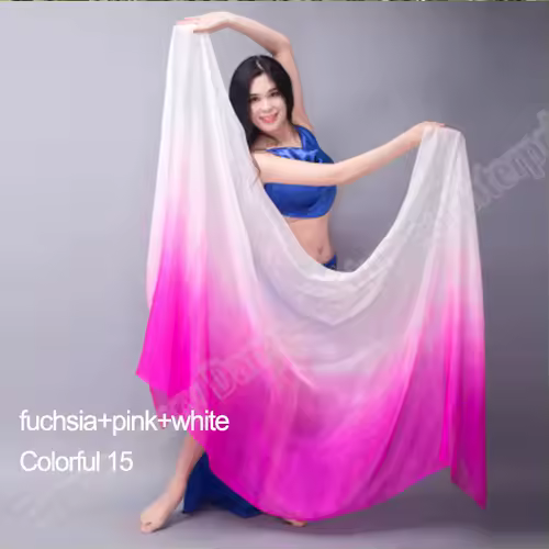 Belly dance Scarf Silk Veils Belly Dance veil Shawls Women Light Hand Thrown Scarf Shawl Gradient Silk Veil Dance Performance - Image 14