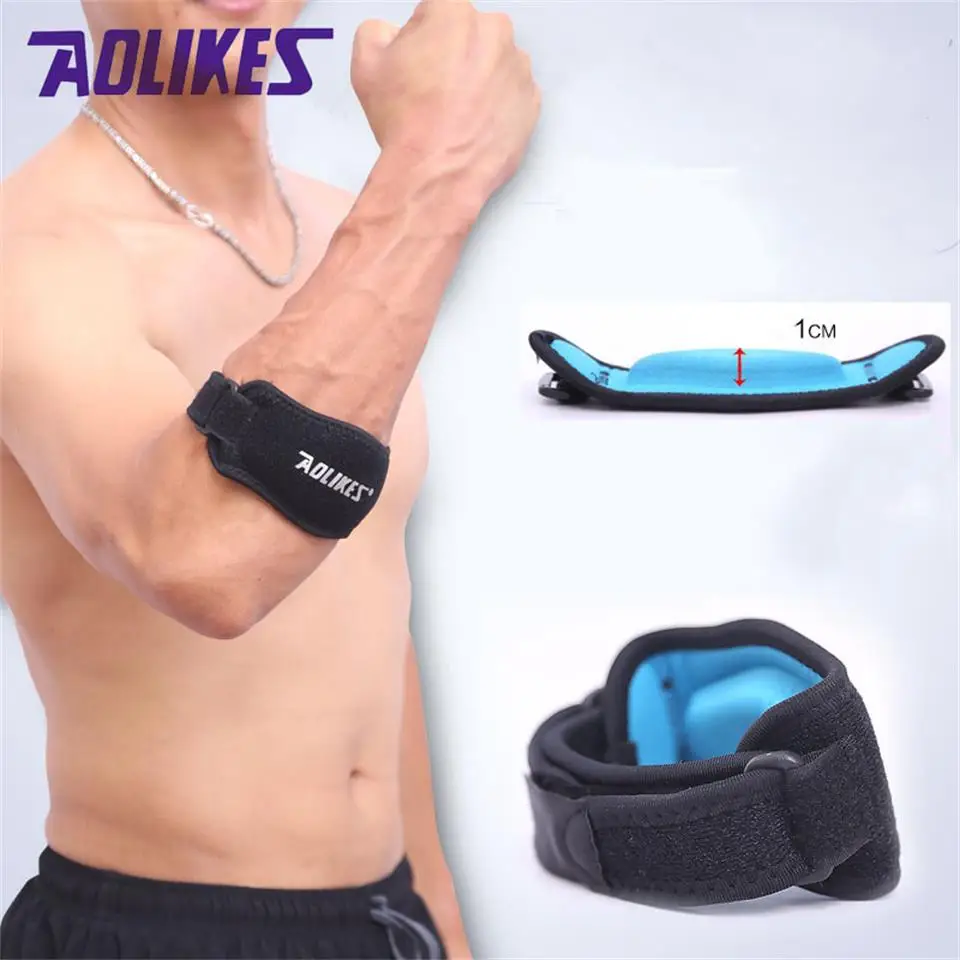 AOLIKES 1PCS Fitness Elbow Pad Tennis Badminton Coderas Muscle Pressurized Protective Adjustable Men Women Sports Safety