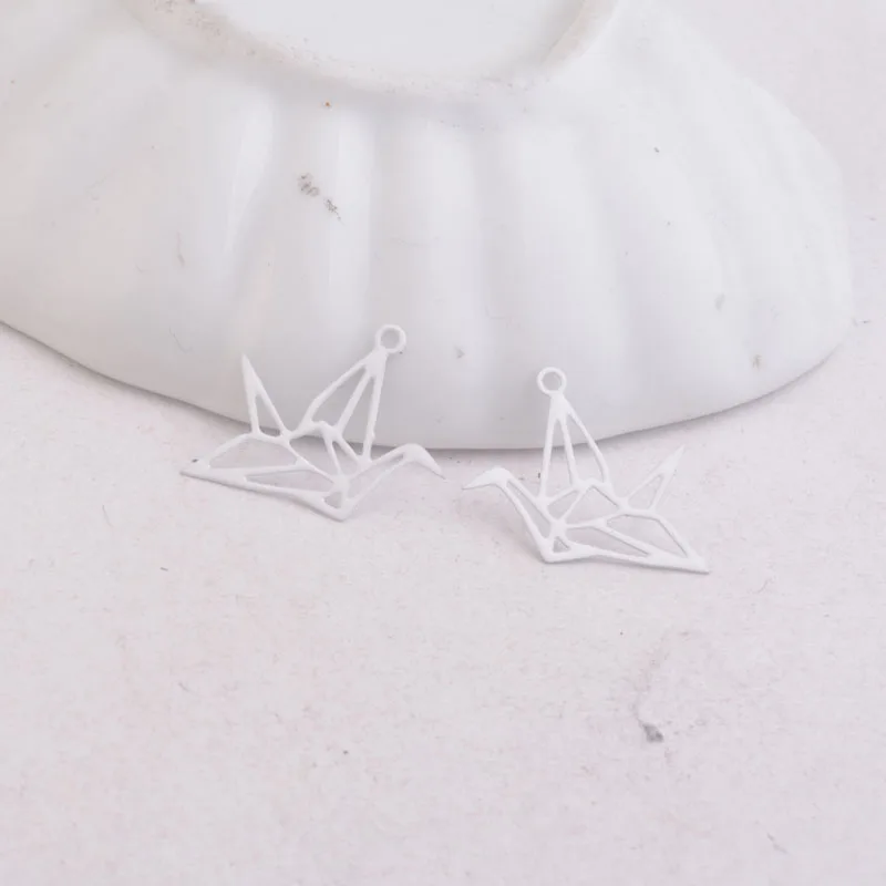 100 Stück Ac6420 15*20mm Tieranhänger Metall-Papierkranich-Anhänger Schmuck Filigran Ohrring-Zubehör – Detail 12