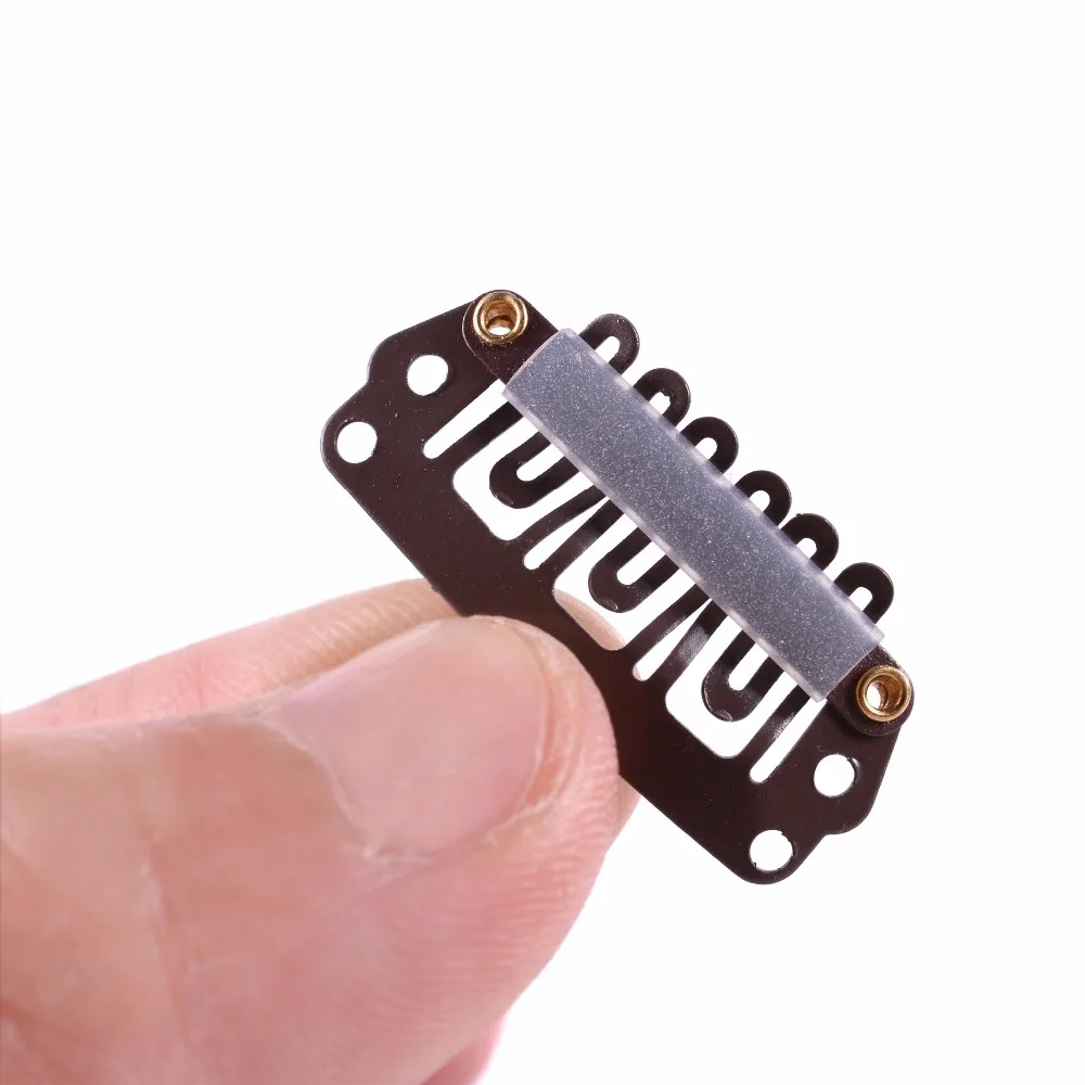 100 sztuk 28mm w kształcie litery U spinka do spinka do przedłużania włosów z silikonowym powrotem peruka klipy do klipu w splot peruka akcesoria