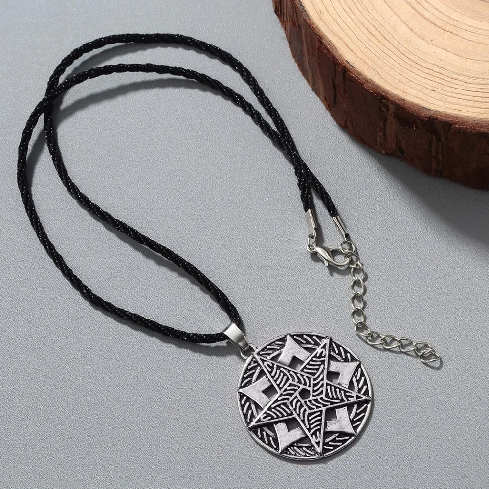 Kinitial Slavic Hollow Star of Magic Knot Pendant Slavic Amulet Star Light Pendants Amulets Necklace Man Fashion Jewelry