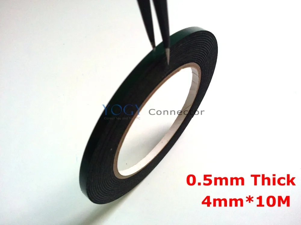 

Wholesale 5x 4mm*10M*0.5mm Thick Black Two Sides Adhesive Sponge Foam Tape Gasket for Mobilephone Repair dust proof