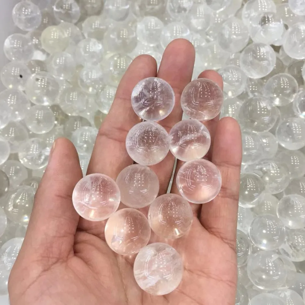 40kg small size Natural clear rock quartz Crystal gemstone orb meditation reiki healing chakra crystal bead as gift for friend