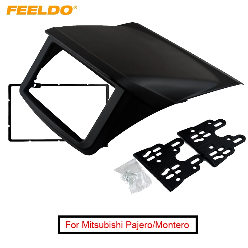 

2DIN Size Installation Trim Kit Face Frame Fascia For Mitsubishi Pajero Sport Triton L200 Radio DVD Stereo Panel Dash Mounting