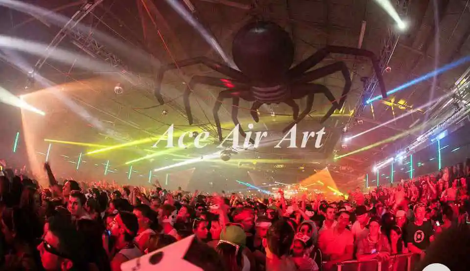 fashion giant inflatable Halloween hanging decoration black inflatable spider in the air for party and events