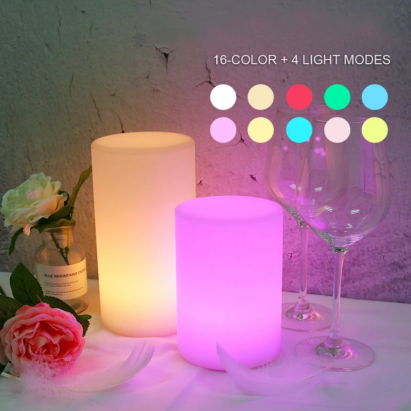 Cylinder LED Night Light Table Lamp Multi-colour LED Desk Lamp Evergy Saving Soft Lighting for Home Bedroom Baby Room