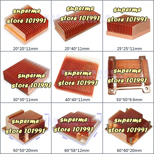 DEBROGLIE Computer Cooling Radiator Custom copper Heatsink Heat sink for Electronic Heat dissipation Cooling Pads Golden