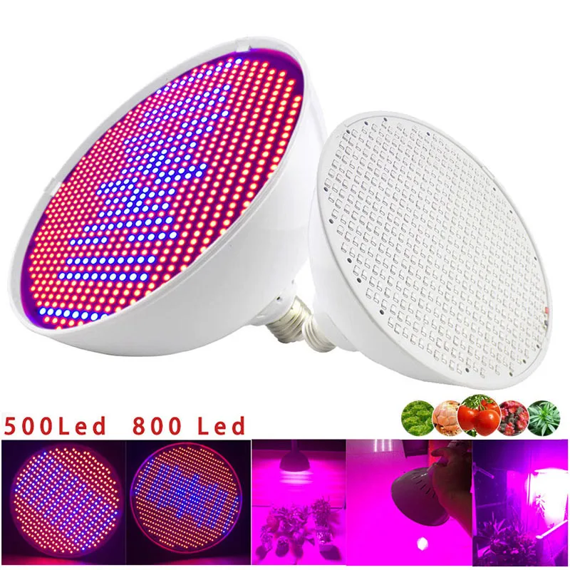 powerful 800 LED Plant Grow Light indoor Full Spectrum Hydroponics Flower fito Lamp tent Veg  Greenhouse growbox cultivo E27