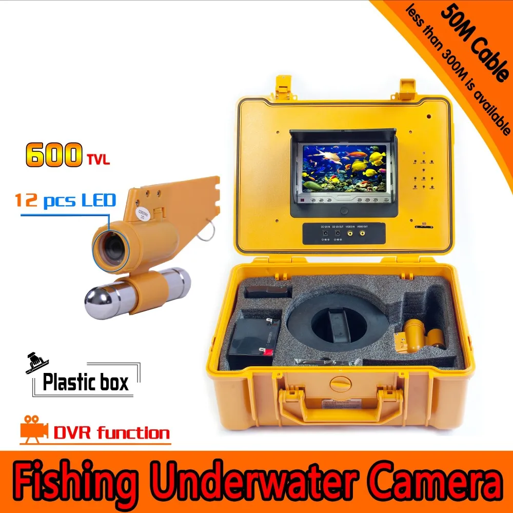 50Meters Depth Underwater Fishing Camera Kit with Single Lead Bar & 7Inch Monitor  with DVR Built-in & Yellow Hard Plastics Case