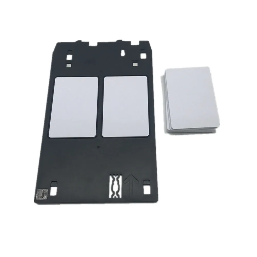 50pcs glossy CR80*30Mil blank Inkjet white PVC Card+1pc ID Card Tray for Canon  MX 923 922 924 925 926 etc inkjet printers