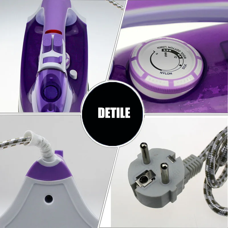 Ferro da stiro a vapore o Vestiti Piastra di Base In Ceramica Ferri Da Stiro A Vapore Elettrico Piroscafo Palmare Termostato 220 v gradi di Rotazione Cavo di Alimentazione