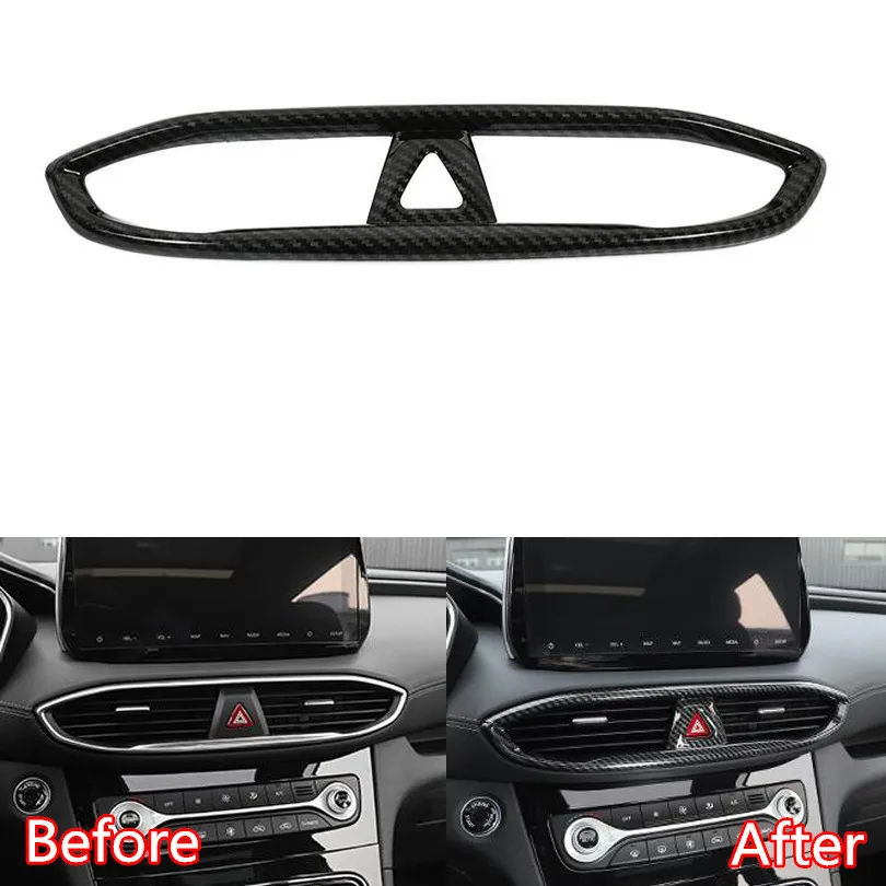 YAQUICKA-إطار لوحة القيادة للسيارة ، ملصق لوحة القيادة ، لهيونداي سانتا في (TM) 2019-2020 ، ملحقات السيارة الداخلية #1