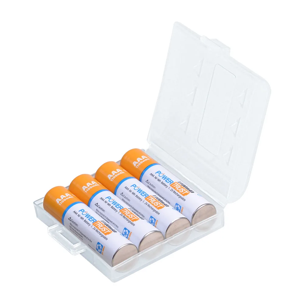 PowerTrust 8 Packs 1100mAh 1.2V AAA Ni-MH Rechargeable Battery for AA AAA Batteries (Case Included)