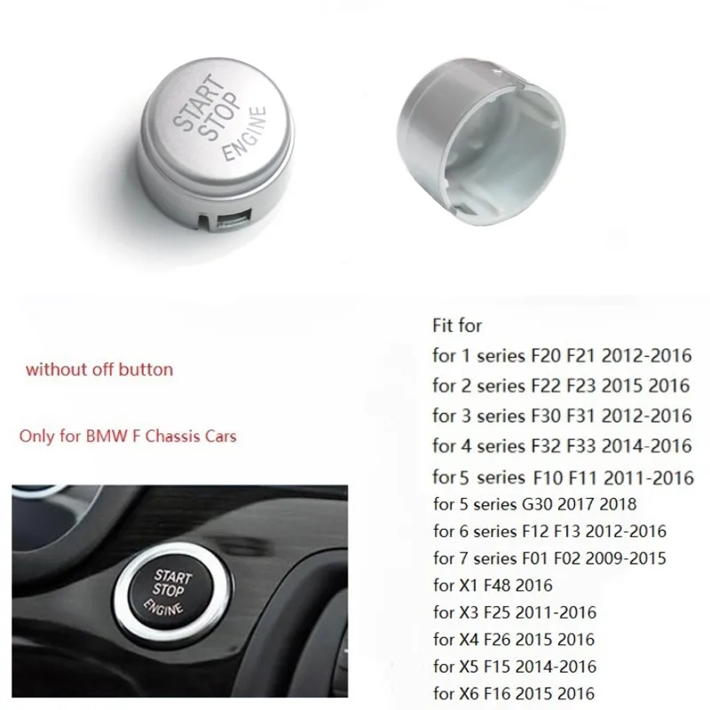 Car Silver Engine Start Stop Switch Button Replace Cover For BMW 1 3 5 7 F01 F20 F30 G30 X1 X3 X4 X5 X6 F15 F25 F26 F48