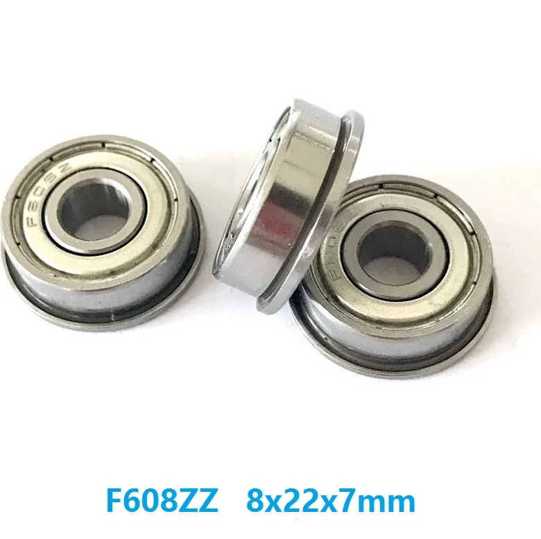 

50 шт. F608ZZ F608Z F608 Z ZZ F608-ZZ 8x22x7 мм фланцевый шарикоподшипник с глубокой канавкой 8*22*7 мм двойной экранированный