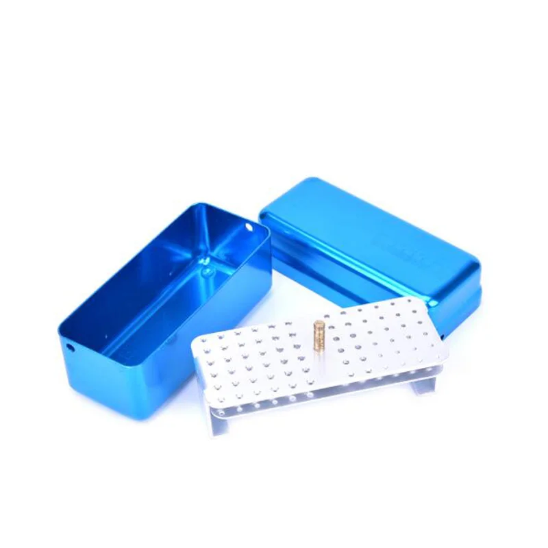 1Pcs 3 Color 72 Hole Aluminium Autoclave Sterilizer Case Bur Dental Disinfection Endo Files Holder Box Oral Health Tool