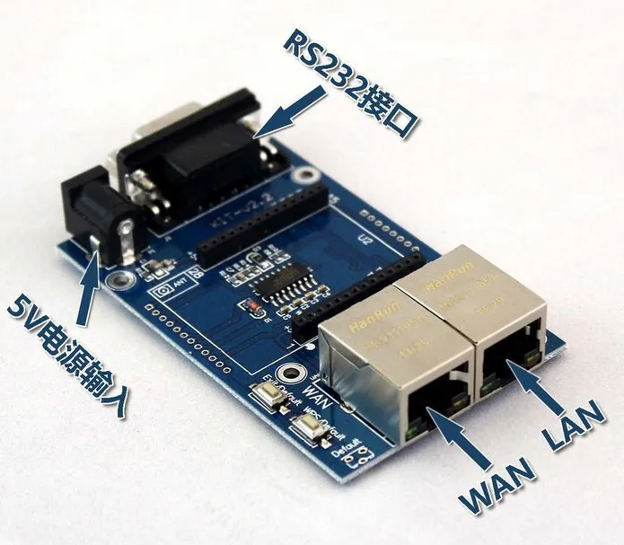 Glyduino Uart-WIFI Module Serial Port WIFI, WIFI, HLK - SCM (Single Chip Micyoco) RM04 Simplify Test Board