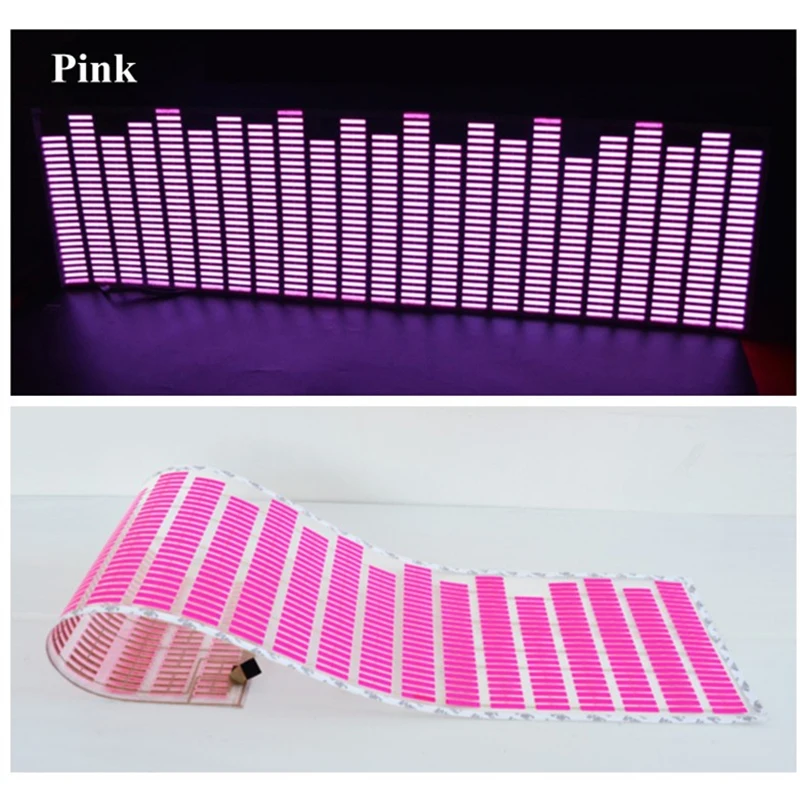 90*25 CM Colourful Music Rhythm Pattern Car Sticker EL Sheet Led Music Equalizer Car Windshield Sticker Sound Activated Light