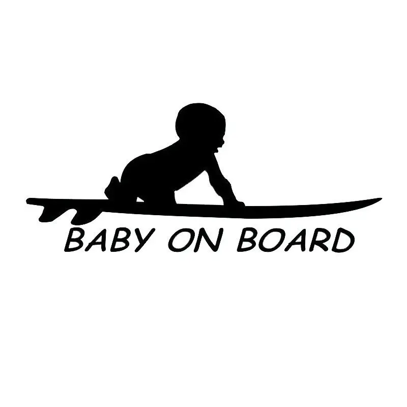 Baby On Board Surf Surfing Surfboard Car Truck Window Funny Vinyl Decal Stickers Lovely Humour