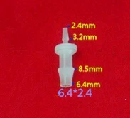 

6.4-2.4mm PLASTIC BARBED STRAIGHT HOSE REDUCER CONNECTOR JOINER PIPE TUBE