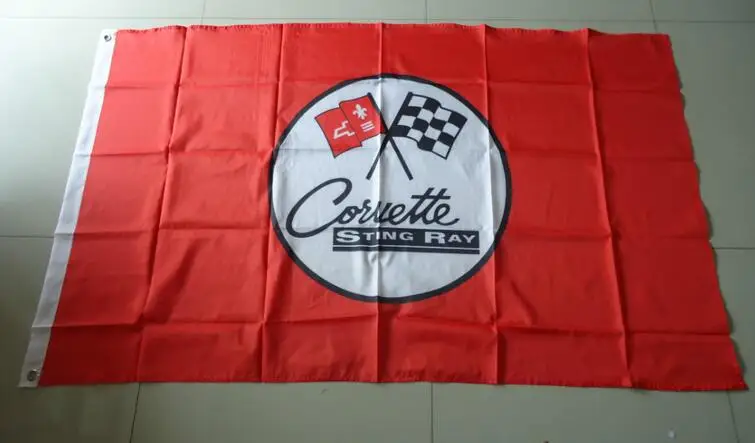 

for corvette stingay Red flag , 90X150CM size,100% polyster free shipping