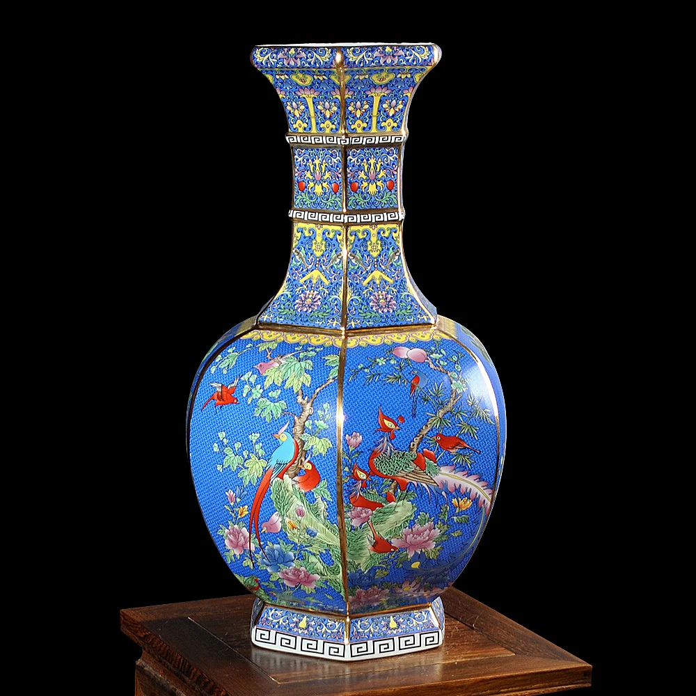 Floor Vase Antique Palace Restoring Jingdezhen ceramic-decorative-vase imitation qianlong ancient collection gift porcelain vase