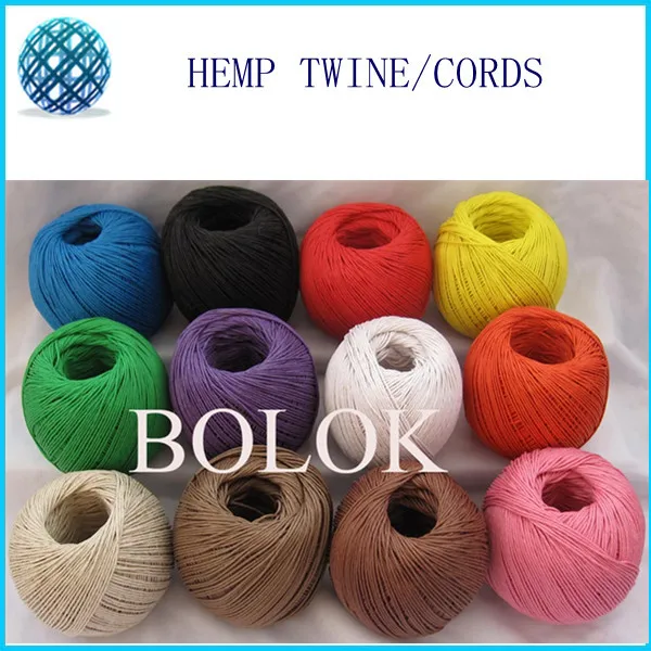 free shipping 500pcs/lot 12 color hemp cord100m/ball,waxed hemp twine, fabric hemp 100%