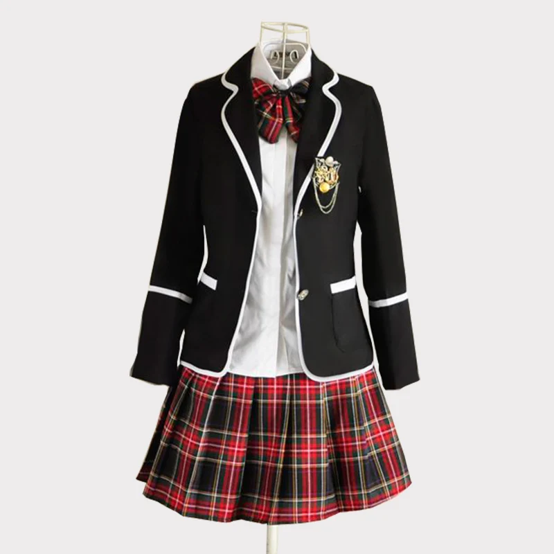 High quality 5 PCS British Japanese female high school female student uniforms school uniforms long-sleeved performance clothes