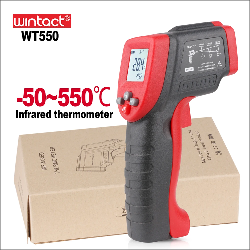 Wintact Digital Thermometer No Contact Laser Thermometer Sensors -50-420℃ Digital Temperature Meter Infrared Thermometer Laser