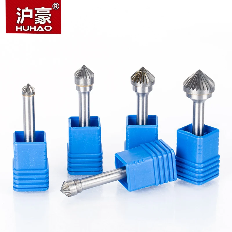 HUHAO 1pc 6mm Shank Tungsten Steel Cutter Metal Grinding Carving Rotary File Cylindrical Router Bit For Metal Polishing K Type