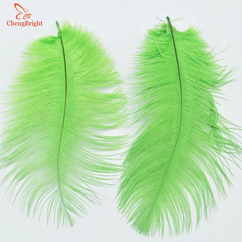 ChengBright 500Pcs/Lot Green Natural Ostrich Feathers For Crafts 15-70CM Carnival Costumes Party Home Wedding Decorations Plumes