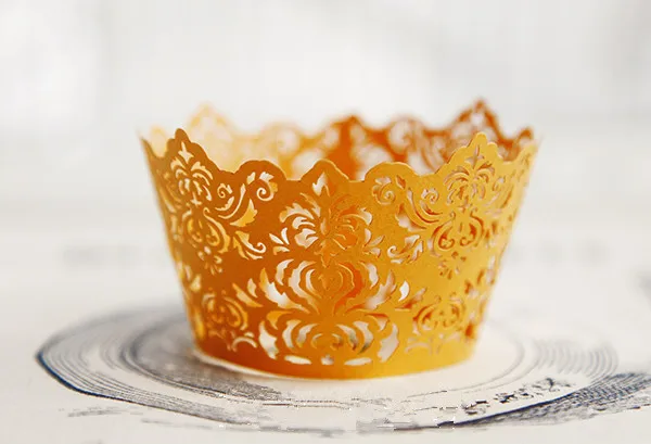 

Free Shipping orange royal lace wedding cupcake wrappers color paper cupcakes cup cake baking cups wrapper