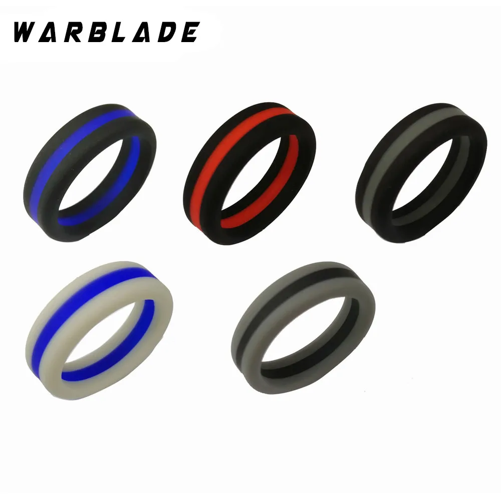 Three Layered Two Color Silicone Ring Engagement Hypoallergenic Crossfit Flexible Rubber Finger Rings For Men Women Gift 100Pcs