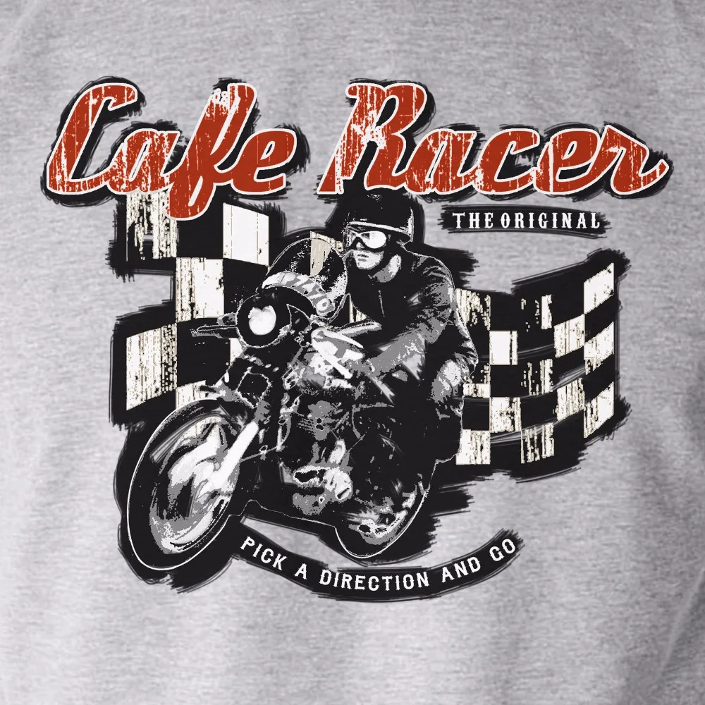 2019 Summer O-Neck Men's T-Shirt Fashion Cafe Racer Classic Motorcycle Skull R nine-T Scramble Vintage Printed Grey Tee Shirt